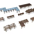 Pergola Design Collection Featuring Wooden Structures Arched Roofs and Linear Styles 3d model