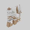 Organized Laundry And Daily Essentials Storage With Baskets Towels Bathrobes And Bottles