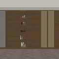 Modern Wooden Wardrobe With Lattice Panel Doors And Open Storage Shelves