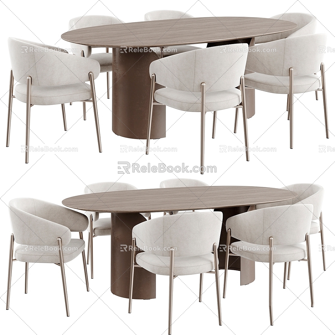 Modern table and chair combination table and chair combination 3d model