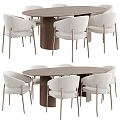 Modern table and chair combination table and chair combination 3d model