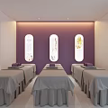 Luxury Beauty Salon Reception Area With Wooden Decor And Marble Counter