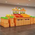 Supermarket Shelf Fruit and Vegetable Rack Fruit and Vegetable Rack Fresh Area Scene Pile Heap Wenchuang Department Store 3d model