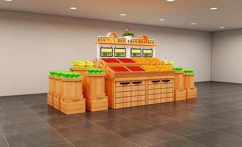 Supermarket Shelf Fruit and Vegetable Rack Fruit and Vegetable Rack Fresh Area Scene Pile Heap Wenchuang Department Store 3d model