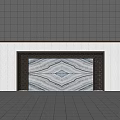 Modern Feature Wall With Geometric Marble Pattern And Tile Background Design 3d model