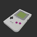 Electronic Toy Handheld Game Console With White Design Green Screen Black Cross And Pink Buttons