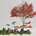 Tree Landscape Tree Red Maple Plant Pile 3d model