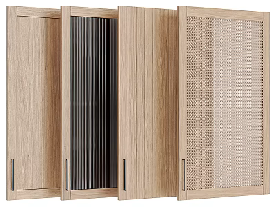 Modern Wooden Room Dividers With Slatted And Mesh Panel Designs For Home Decor 3d model