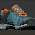 Blue And Orange Running Shoes With Breathable Mesh Upper Orange Laces And Durable Sole