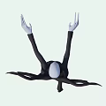 Game Movie Character With White Head Black Suit Red Tie Black Tentacles In Dynamic Pose