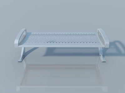 Modern White Aluminum Swing Door With Perforated Design And Ergonomic Handles 3d model