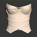 Women's Light Pink Fashionable Corset With Cross Wrap Design And Cup Structure