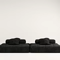 Modern Black Modular Sectional Sofa With Plush Cushions And Contemporary Design