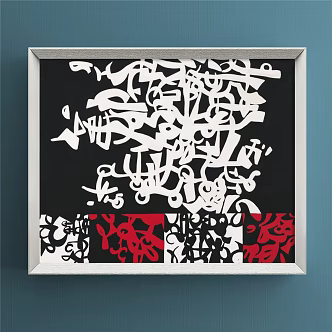 Modern abstract painting simple gray bedroom abstract decorative painting 3d model