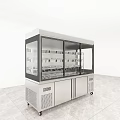 Stainless Steel Display Refrigerator Freezer With Glass Door And Lower Cabinets