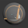 Futuristic Spherical Cockpit Interior With Black Seat Console Transparent Shell And Orange Frame