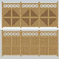 Decorative Bamboo Fence With Geometric Patterns And Lattice Design For Garden