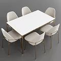 Elegant Modern Dining Table Set With Upholstered Chairs And Sleek Metal Legs Design