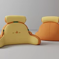 Cute Yellow Orange Cartoon Pillows With Soft Material And Small Logo Details