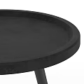 Sleek Black Round Side Table With Three Wooden Legs Modern Design 3d model