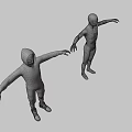Game Movie Characters 3D Models Purple Hoodie Green Shorts Black and Red Suit Arms Outstretched