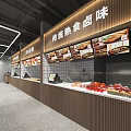 Modern Supermarket Open Layout With Fresh Fruits Vegetables Snack Sections And Product Shelves