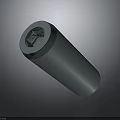 Gray Cylindrical Metal Component With Hexagonal Socket And Smooth Solid Surface