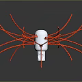 Futuristic Sci Fi Scene With Metallic Core And Red Radial Structures On Dark Background