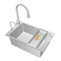 Vegetable basin sink large single tank 3d model