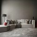 Modern sofa coffee table combination 3d model