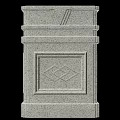 Pair of Light Gray Stone Architectural Components With Geometric Carved Patterns