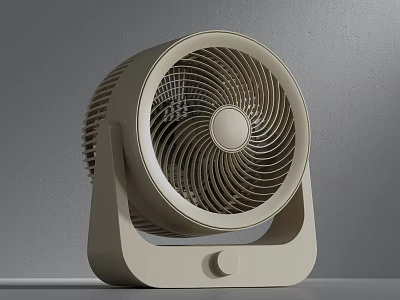 Modern Air Cooler Fan With Neutral Color Stable Base And Control Button 3d model