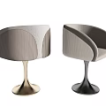 Pair of Modern Leisure Chairs With Textured Fabric And Gold Black Metal Bases