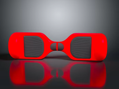 Red Hoverboard Daily Use Product With Modern Sleek Foot Pedals 3d model