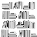 Books And Magazines Stacked Collection With Assorted Sizes And Covers 3d model