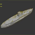 Silver Military Style Ship With Long Hull And Reflective Deck Surface 3d model