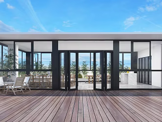 Outdoor Sun Room Restaurant Modern Restaurant 3d model