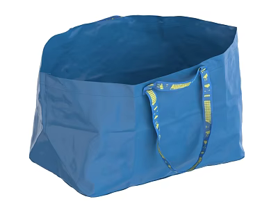 Practical Blue Storage Bag With Yellow Straps As Useful Household Item For Organizing 3d model