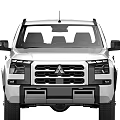 Mitsubishi White Pickup Truck with Black Wheels Rugged Design and Cargo Bed