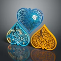 Fashion Clothing Accessories With Blue Yellow Heart Leaf Shaped Decorative Pins