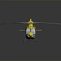 Yellow Rescue Helicopter With Red Stripes And Rotor Design For Emergency Services