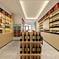 Spacious Tobacco and Liquor Store Interior with Shelves Full of Wine Bottles and Tobacco Products