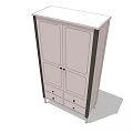 Simple Design Double Door Wardrobe With Drawers For Functional Home Storage 3d model