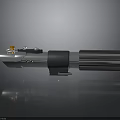 Detailed Lightsaber Design With Silver Black Handle Buttons And Metallic Finish
