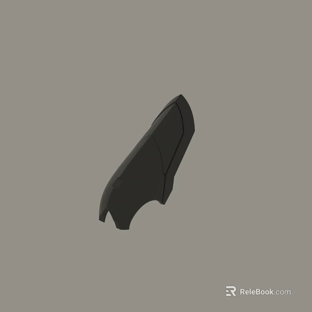 Modern Black Curved Component Design With Smooth Surface And Structural Details 3d model