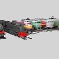 train steam train diesel locomotive electric locomotive high-speed train high-speed rail green leather train high-speed rail light rail car locomotive 3d model