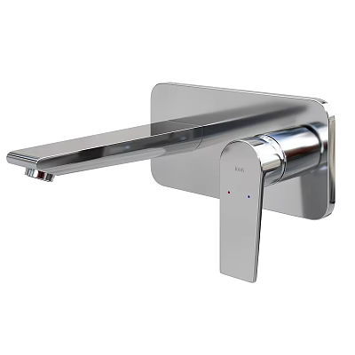 Sleek Modern Chrome Faucet with Single Handle and Wall Mounted Design for Contemporary Bathroom 3d model