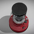 Classic Red Household Heater With Metal Mesh Cover And Stable Base For Home Use