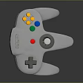 Classic Gray Game Controller With Colorful Buttons Cross Key Joystick And Ergonomic Design
