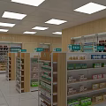 Traditional Chinese Medicine Pharmacy Store Interior With Bright Lighting And Organized Medicine Shelves
